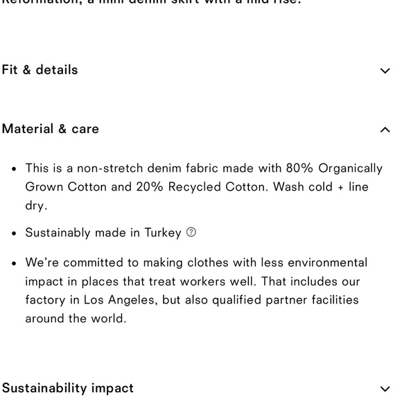 Reformation Mona Mid Rise Denim Skirt - Picture 3 of 9